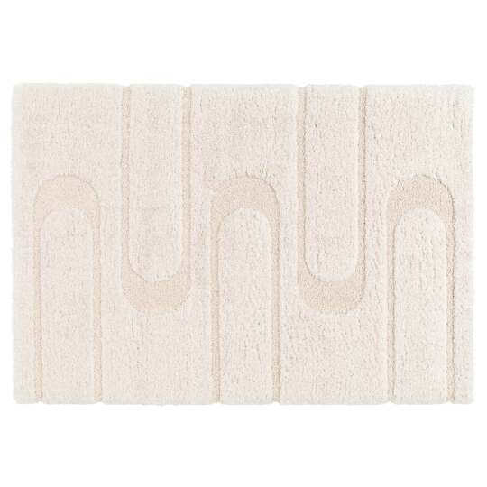 Tapis shaggy rectangulaire en polyester recyclé motif géométrique à poils longs