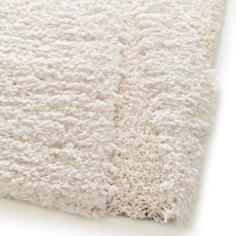 Tapis shaggy rectangulaire en polyester recyclé motif géométrique à poils longs