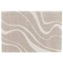 Tapis shaggy rectangulaire en polyester recyclé motif géométrique à poils longs