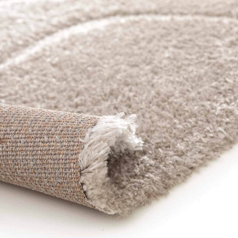 Tapis shaggy rectangulaire en polyester recyclé motif géométrique à poils longs