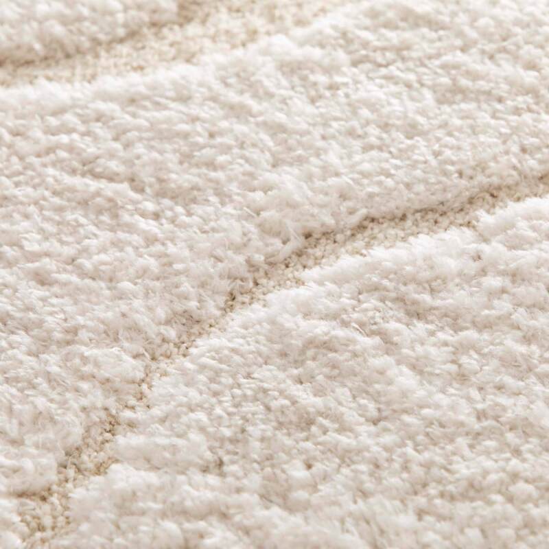 Tapis shaggy rectangulaire en polyester recyclé motif géométrique à poils longs