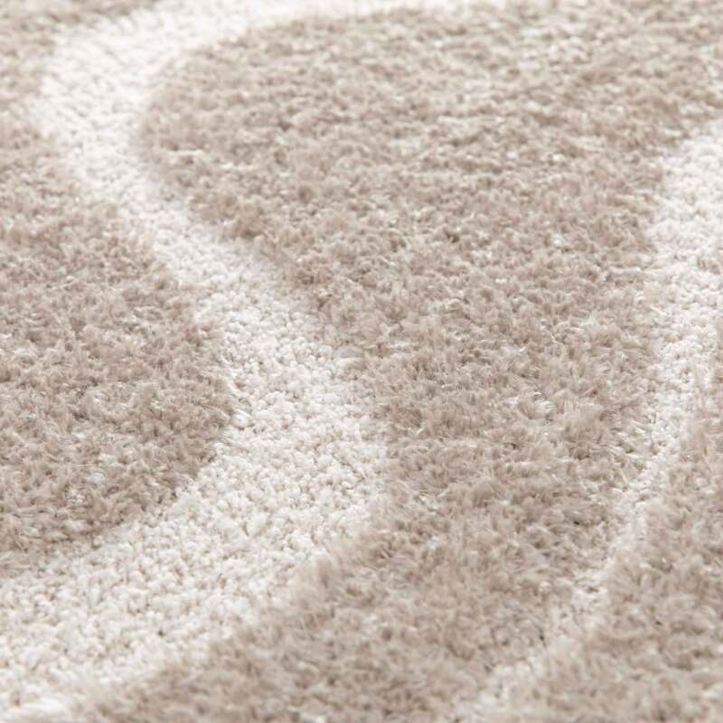 Tapis shaggy rectangulaire en polyester recyclé motif géométrique à poils longs