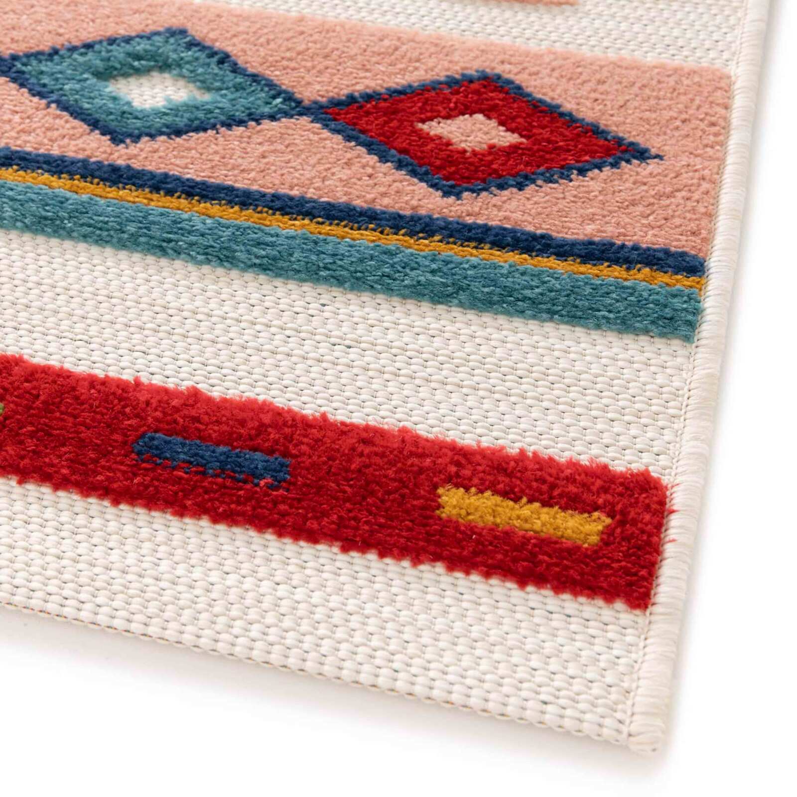 Tapis rectangulaire à motifs en polypropylène à poils ras