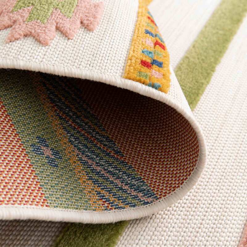 Tapis rectangulaire à motifs en polypropylène à poils ras