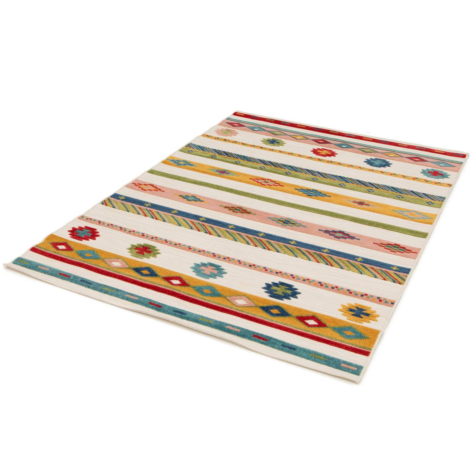 Tapis rectangulaire à motifs en polypropylène à poils ras