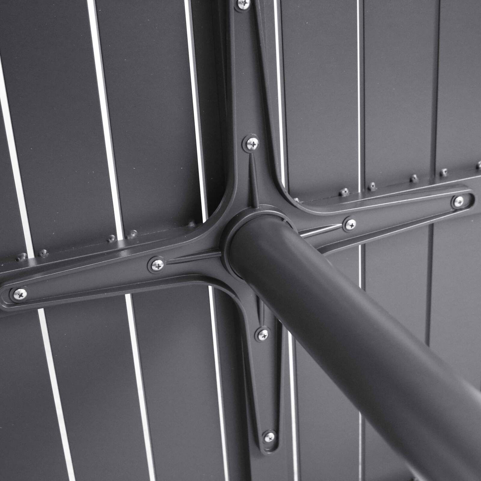 Plateau de table carré en aluminium noir 70x70 cm