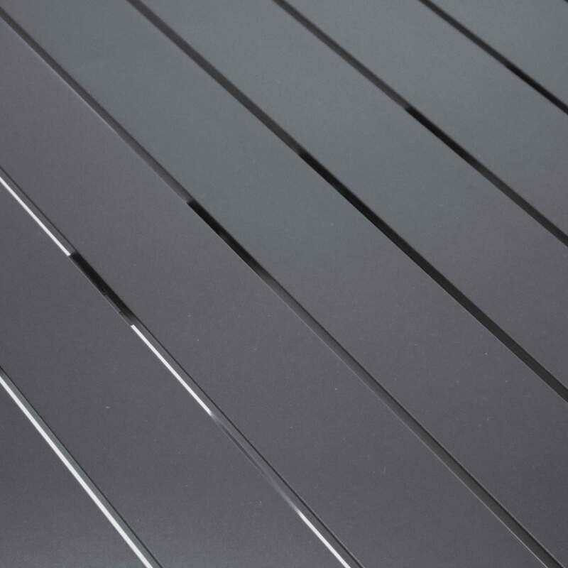 Plateau de table carré en aluminium noir 70x70 cm