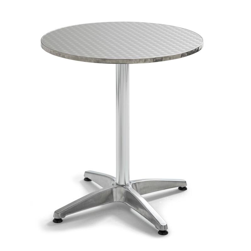 Plateau de table rond en bois et en inox Ø60 cm