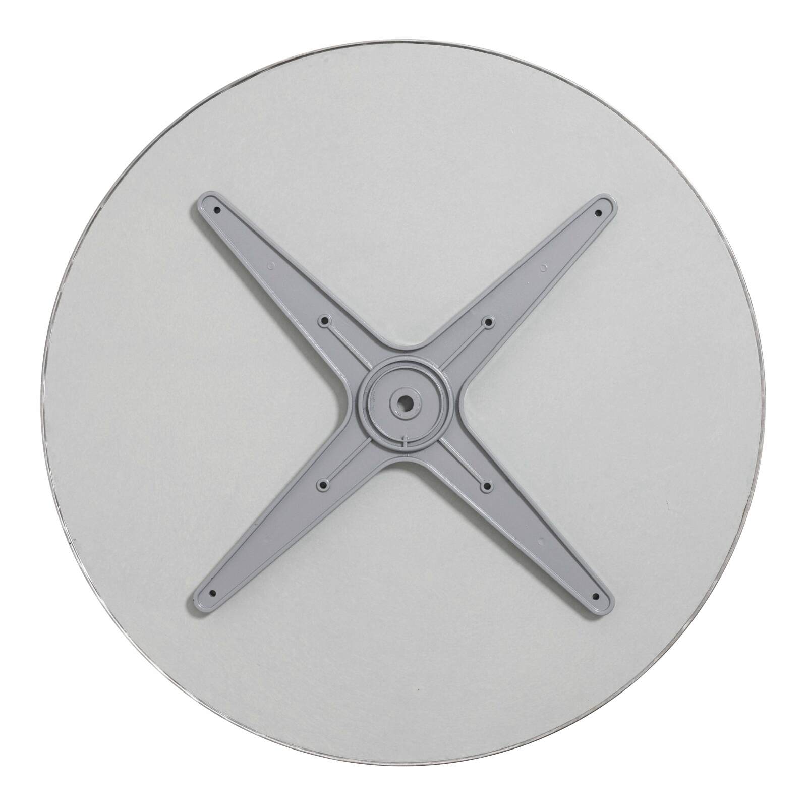 Plateau de table rond en bois et en inox Ø60 cm