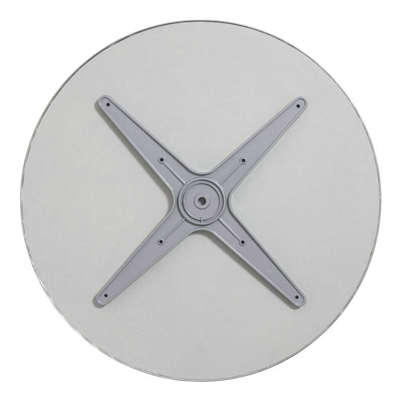 Plateau de table rond en bois et en inox Ø60 cm (6/7)