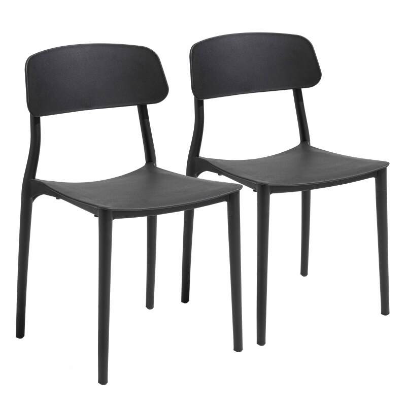 Lot de 2 chaises de terrasse en plastique