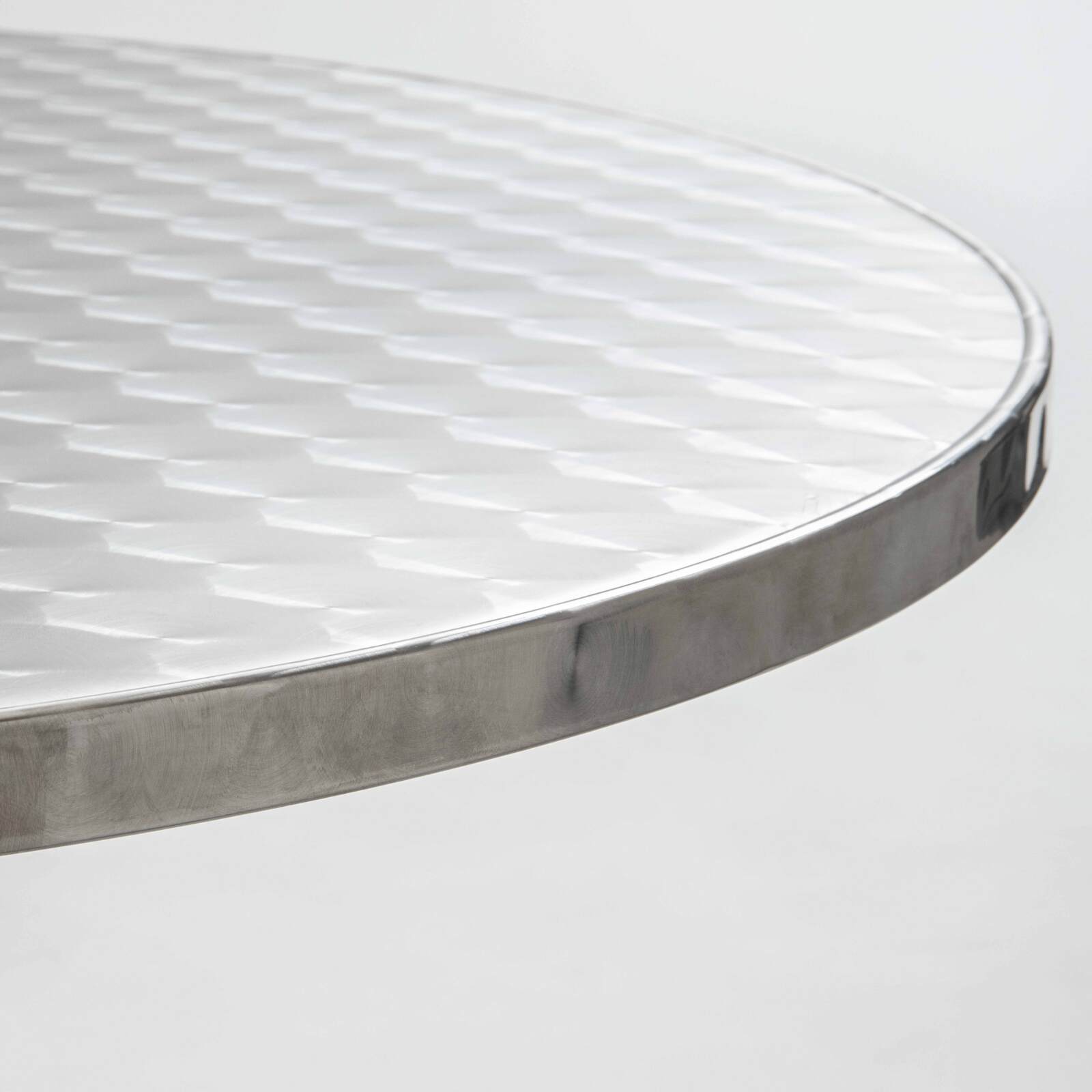 Plateau de table rond en aggloméré et inox Ø70 cm