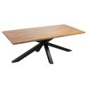 Table de jardin rectangulaire 200 x 95 cm en aluminium et bois d'acacia et 8 chaises avec accoudoirs