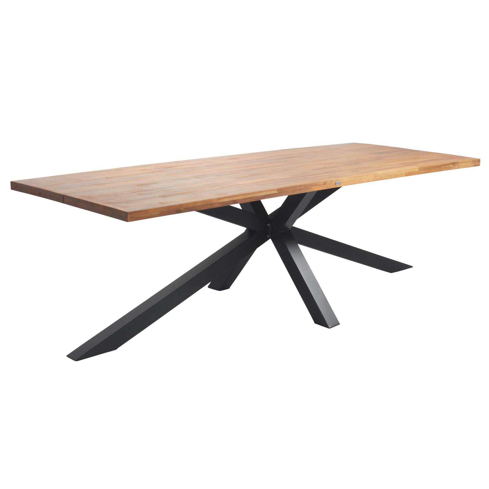 Table de jardin rectangulaire 240 x 95 cm en bois d'acacia et 10 chaises avec accoudoirs en aluminium