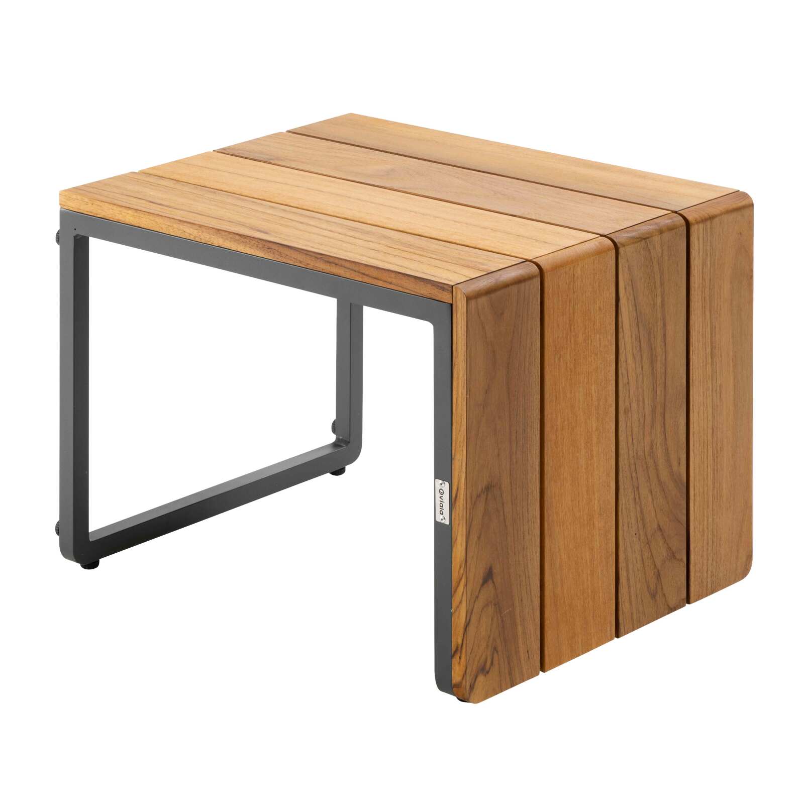 Tablette pour bain de soleil en aluminium et bois teck Tablette pour bain de soleil en aluminium et bois teck