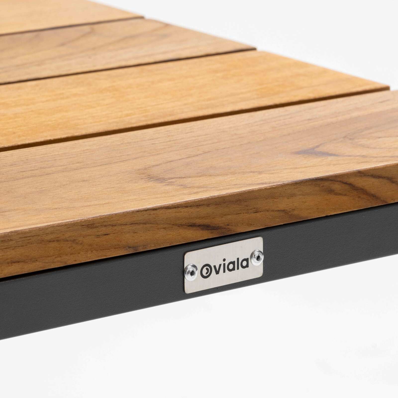 Tablette pour bain de soleil en aluminium et bois teck