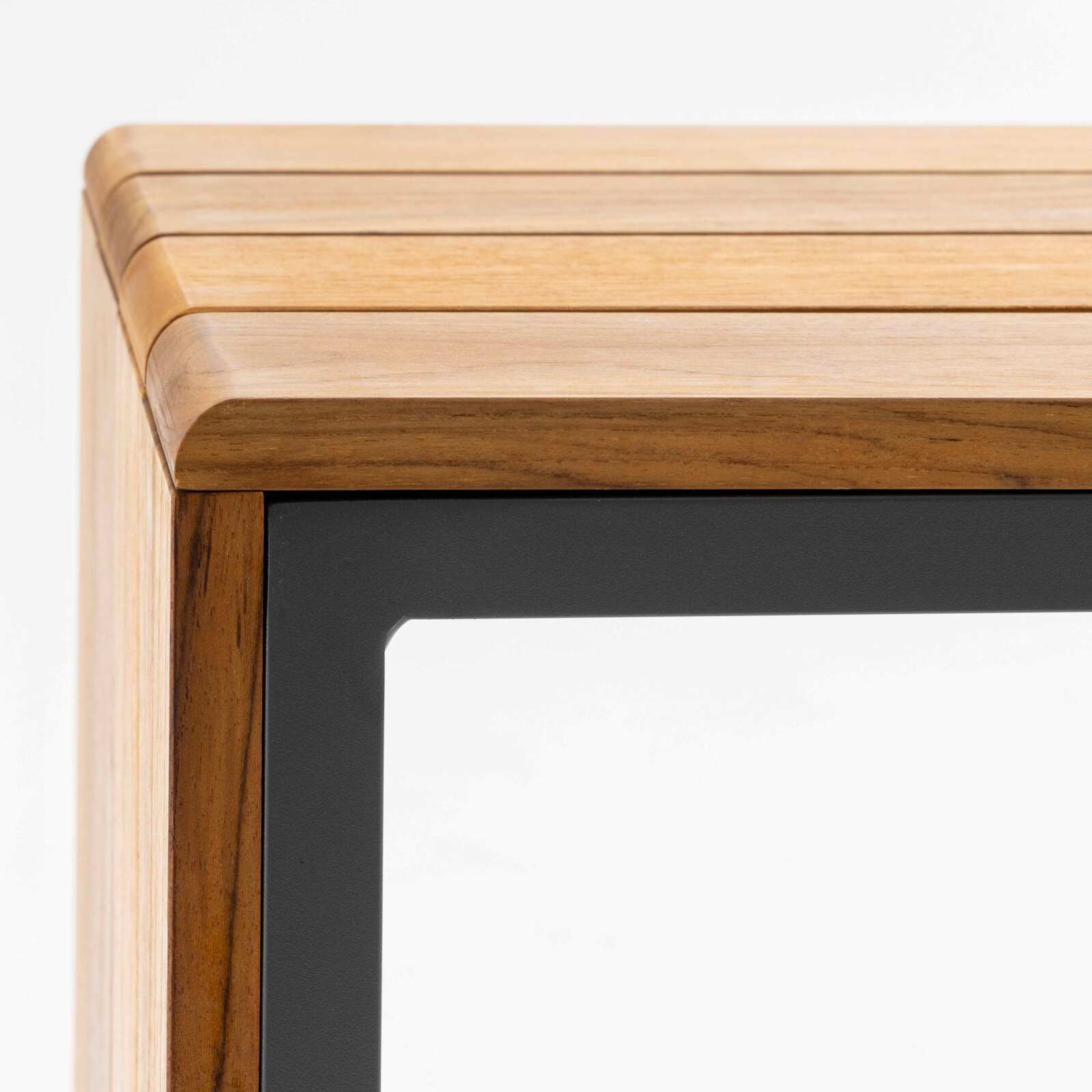 Tablette pour bain de soleil en aluminium et bois teck