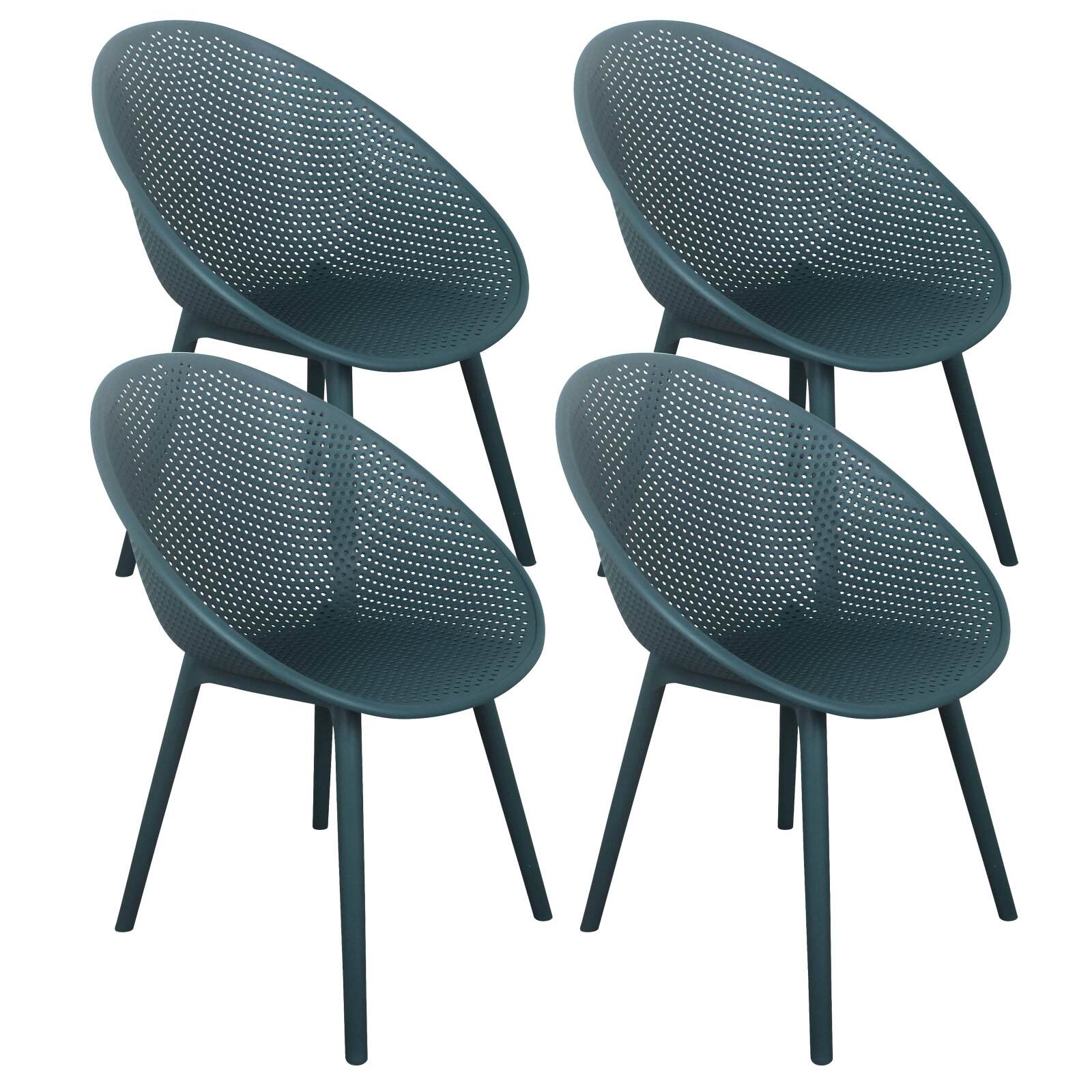 Lot de 4 chaises de terrasse en plastique