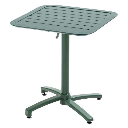 Table de jardin bistrot carrée inclinable en aluminium 2 personnes 70x70 cm | Oviala