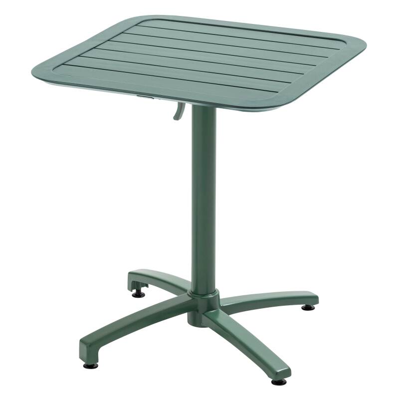 Table de terrasse 70x70 cm inclinable et 2 chaises en aluminium