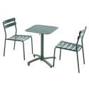 Table 60x60 cm inclinable en aluminium et 2 chaises
