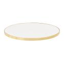 Plateau de table rond en mélaminé avec cerclage en aluminium ⌀60 cm