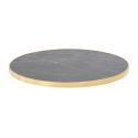 Plateau de table rond en mélaminé avec cerclage en aluminium ⌀60 cm