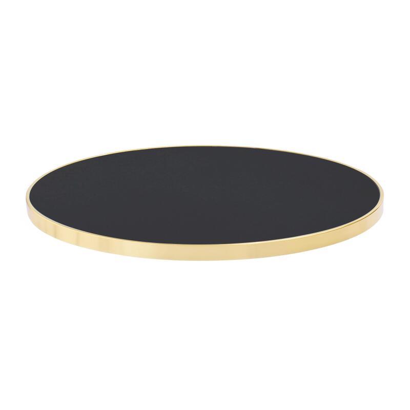 Plateau de table rond en mélaminé avec cerclage en aluminium ⌀60 cm