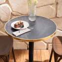 Plateau de table rond en mélaminé avec cerclage en aluminium ⌀60 cm