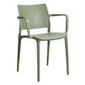 Lot de 4 chaises de terrasse ajourée en plastique avec accoudoirs