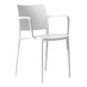 Lot de 4 chaises de terrasse ajourée en plastique avec accoudoirs