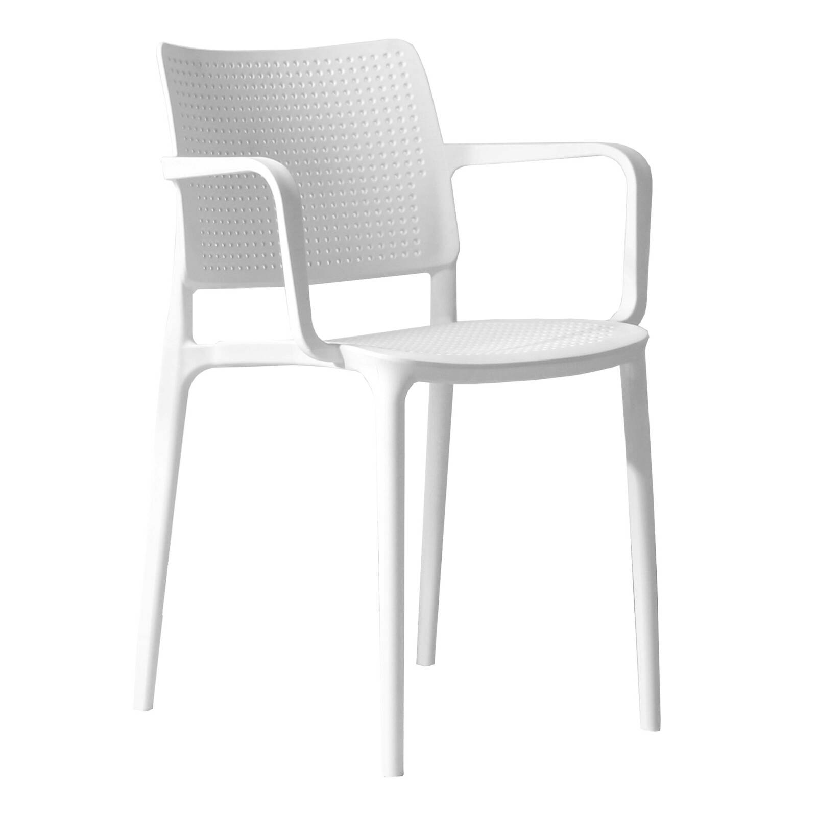 Lot de 4 chaises de terrasse ajourée en plastique avec accoudoirs