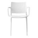 Lot de 4 chaises de terrasse ajourée en plastique avec accoudoirs