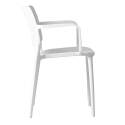 Lot de 4 chaises de terrasse ajourée en plastique avec accoudoirs