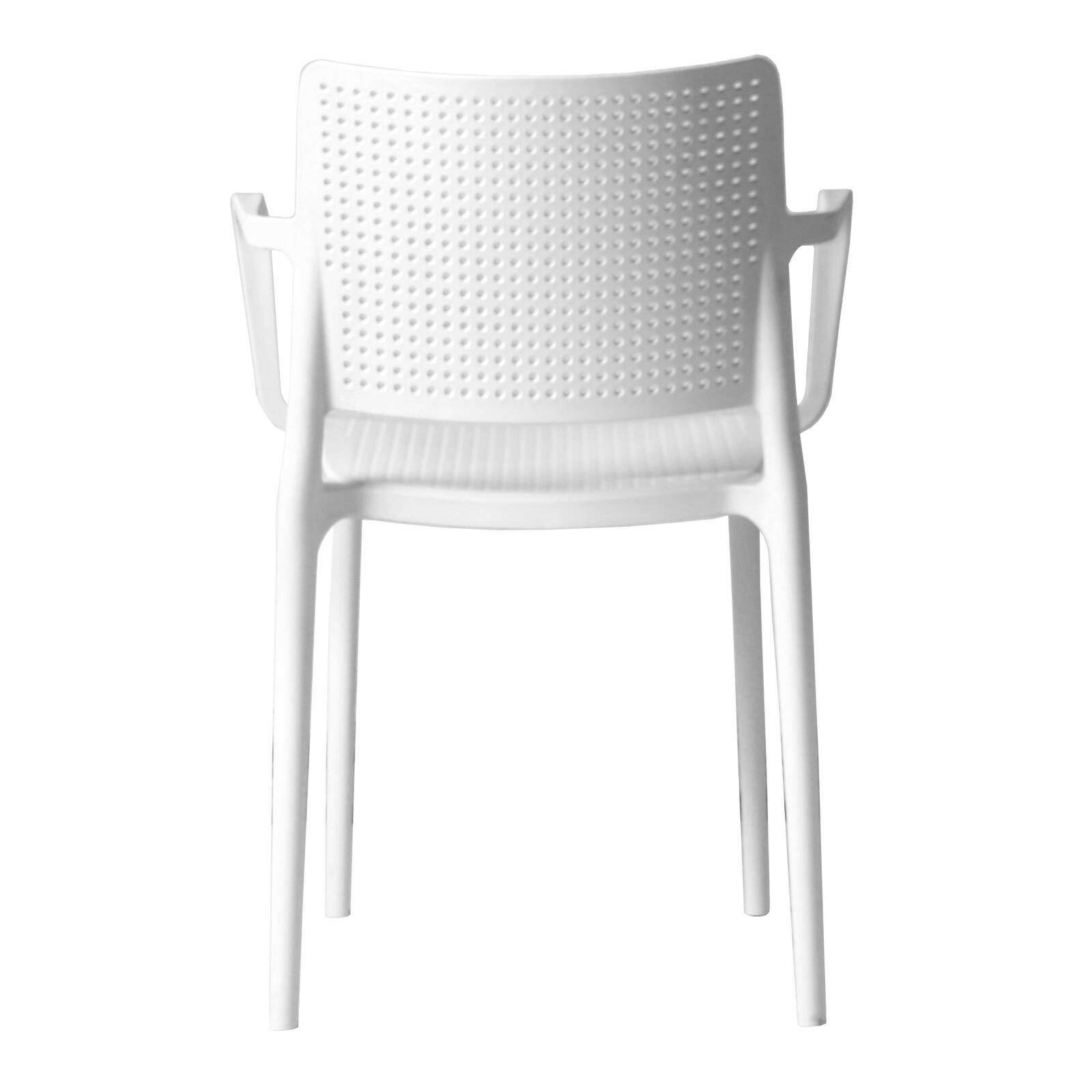 Lot de 4 chaises de terrasse ajourée en plastique avec accoudoirs