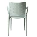 Lot de 4 chaises de terrasse ajourée en plastique avec accoudoirs