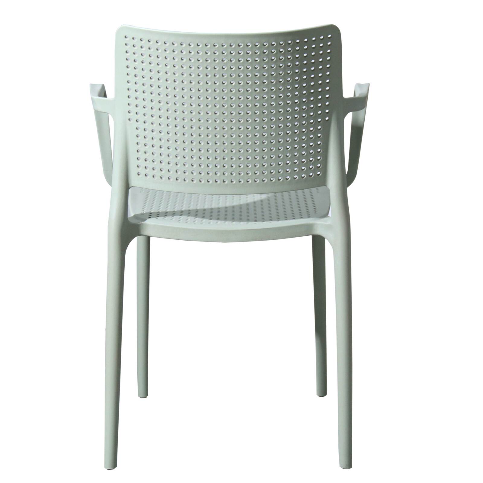 Lot de 4 chaises de terrasse ajourée en plastique avec accoudoirs