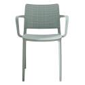 Lot de 4 chaises de terrasse ajourée en plastique avec accoudoirs