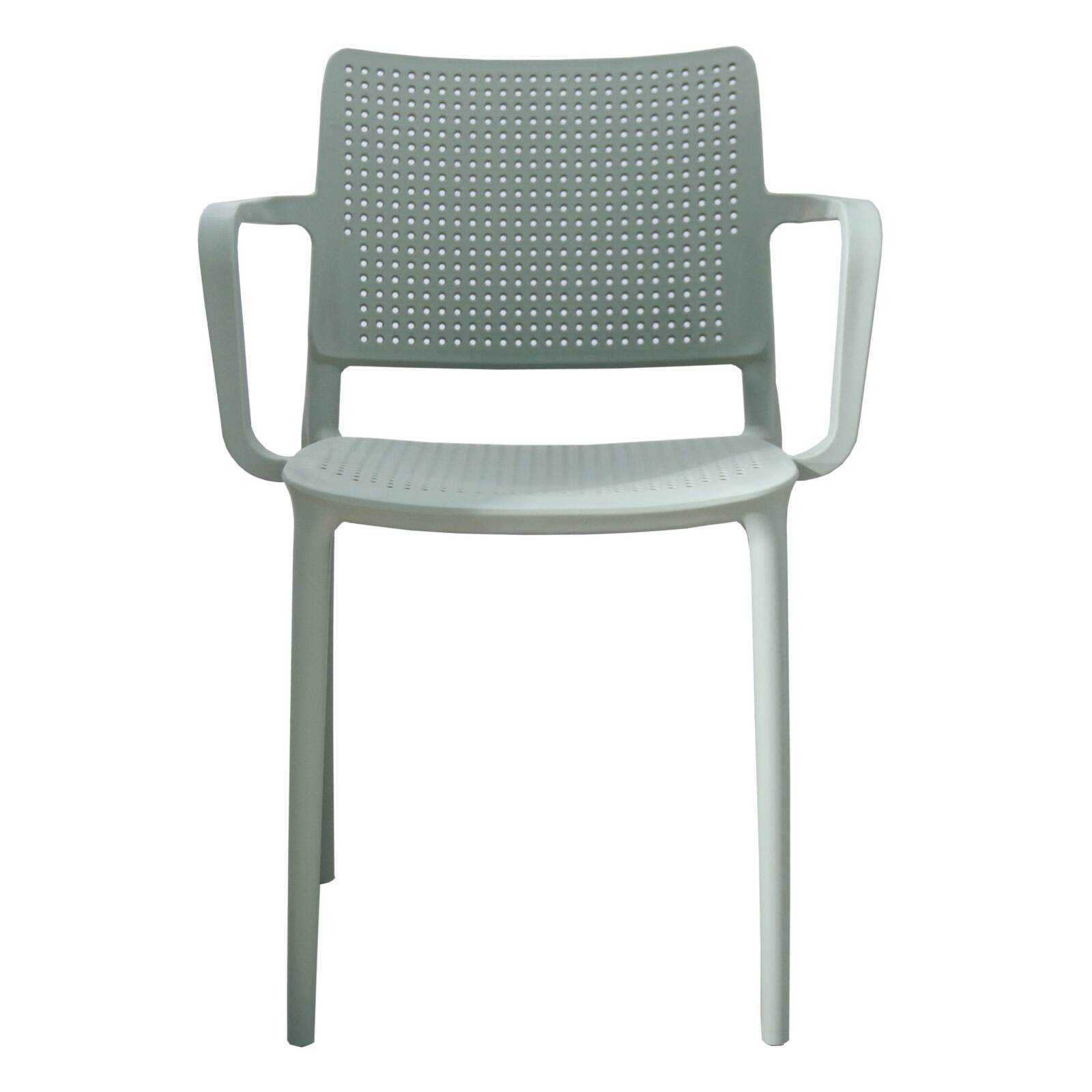Lot de 4 chaises de terrasse ajourée en plastique avec accoudoirs