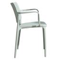 Lot de 4 chaises de terrasse ajourée en plastique avec accoudoirs