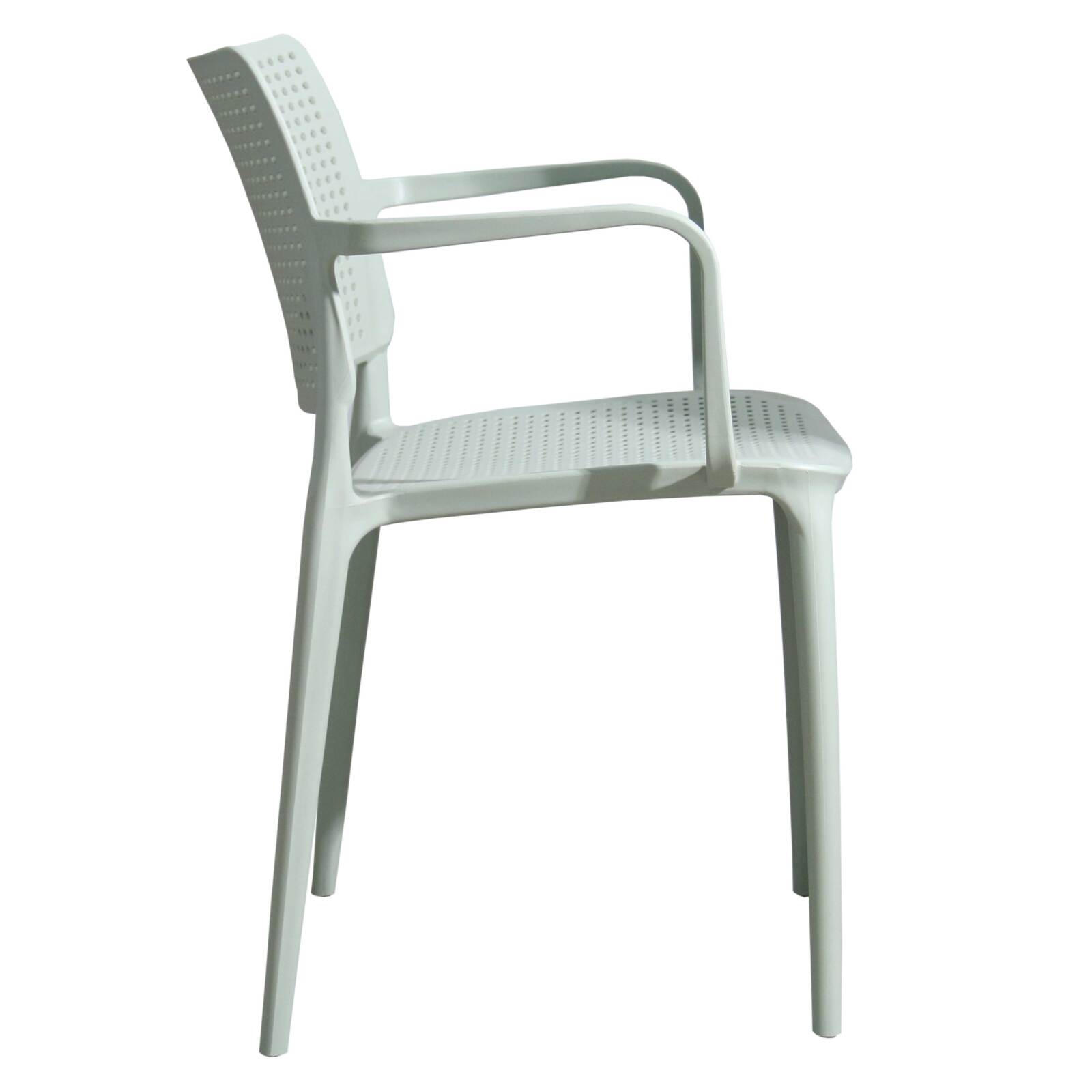 Lot de 4 chaises de terrasse ajourée en plastique avec accoudoirs