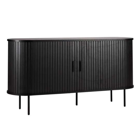 Buffet 2 portes en MDF décor mélaminé et acier 140 cm | Oviala