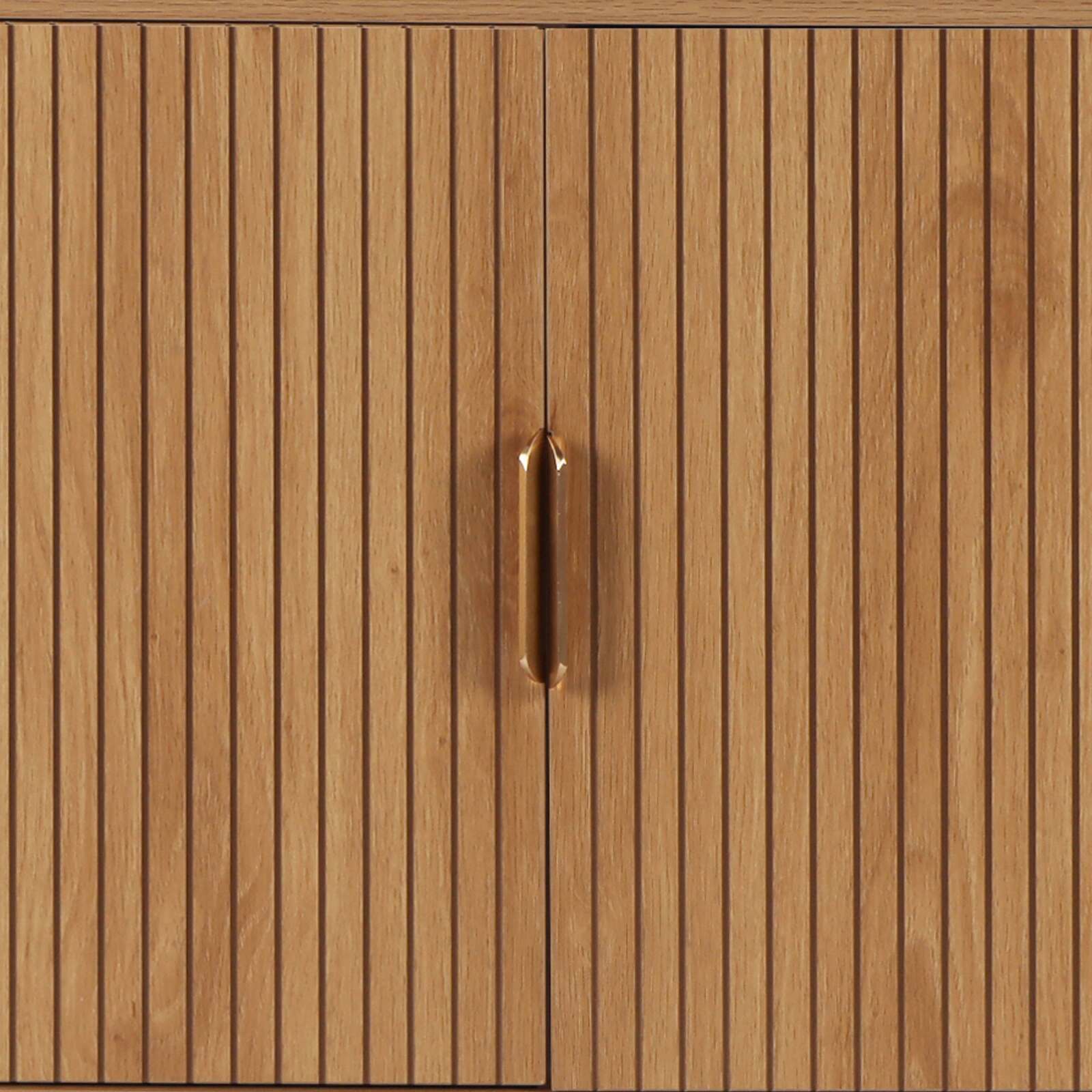 Buffet 2 portes et 3 tiroirs en mélaminé et acier 160 cm