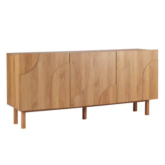Buffet effet bois 3 portes 160 cm style scandinave | Oviala