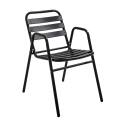 Chaise de jardin en aluminium avec accoudoirs