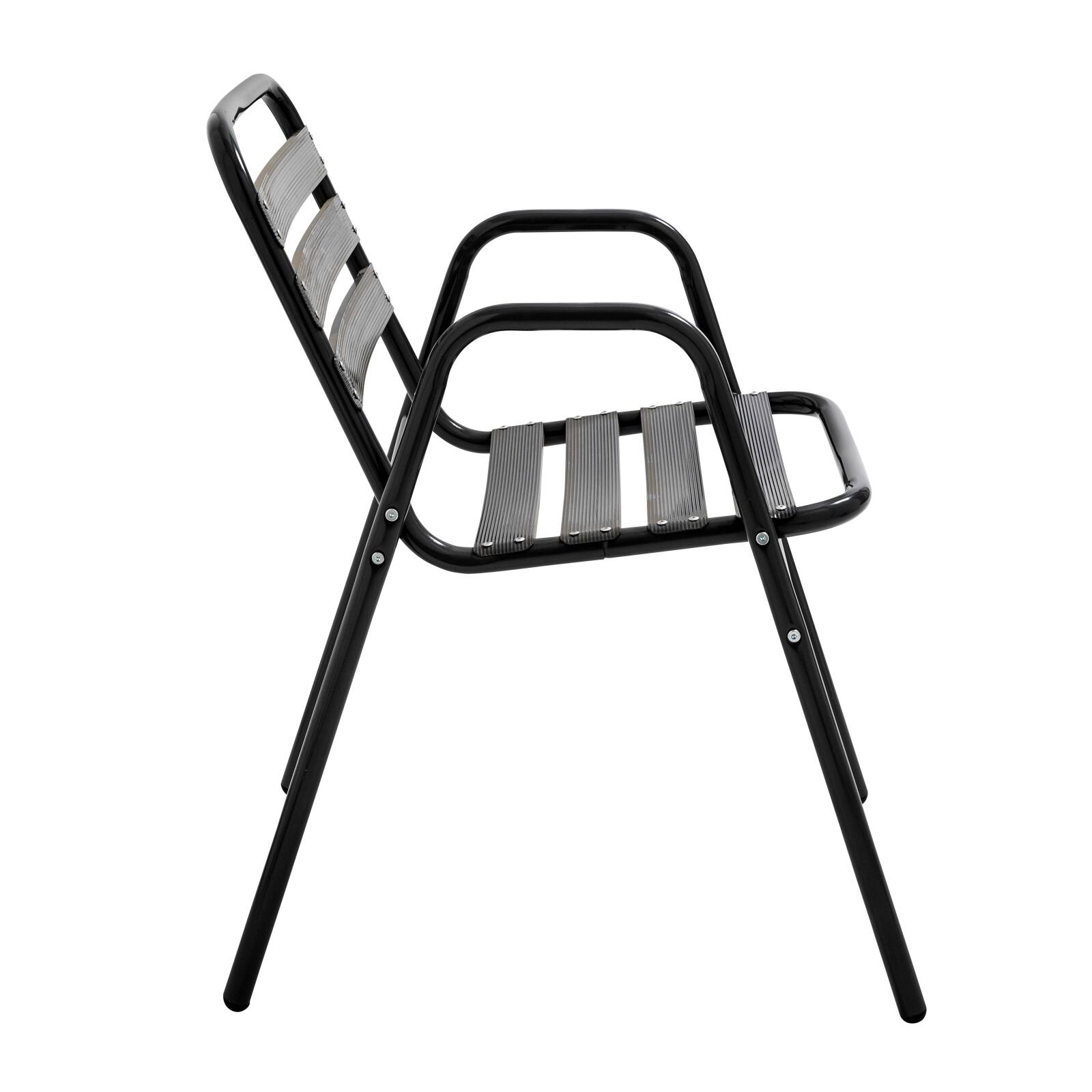 Chaises de jardin en aluminium avec accoudoirs - Lot de 4