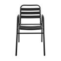 Chaises de jardin en aluminium avec accoudoirs - Lot de 4