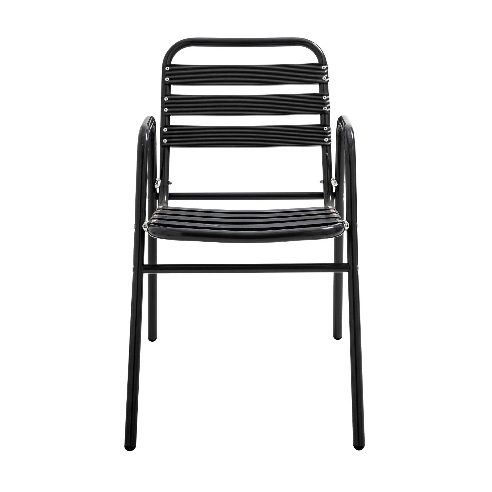 Chaises de jardin en aluminium avec accoudoirs - Lot de 4