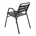 Chaises de jardin en aluminium avec accoudoirs - Lot de 4