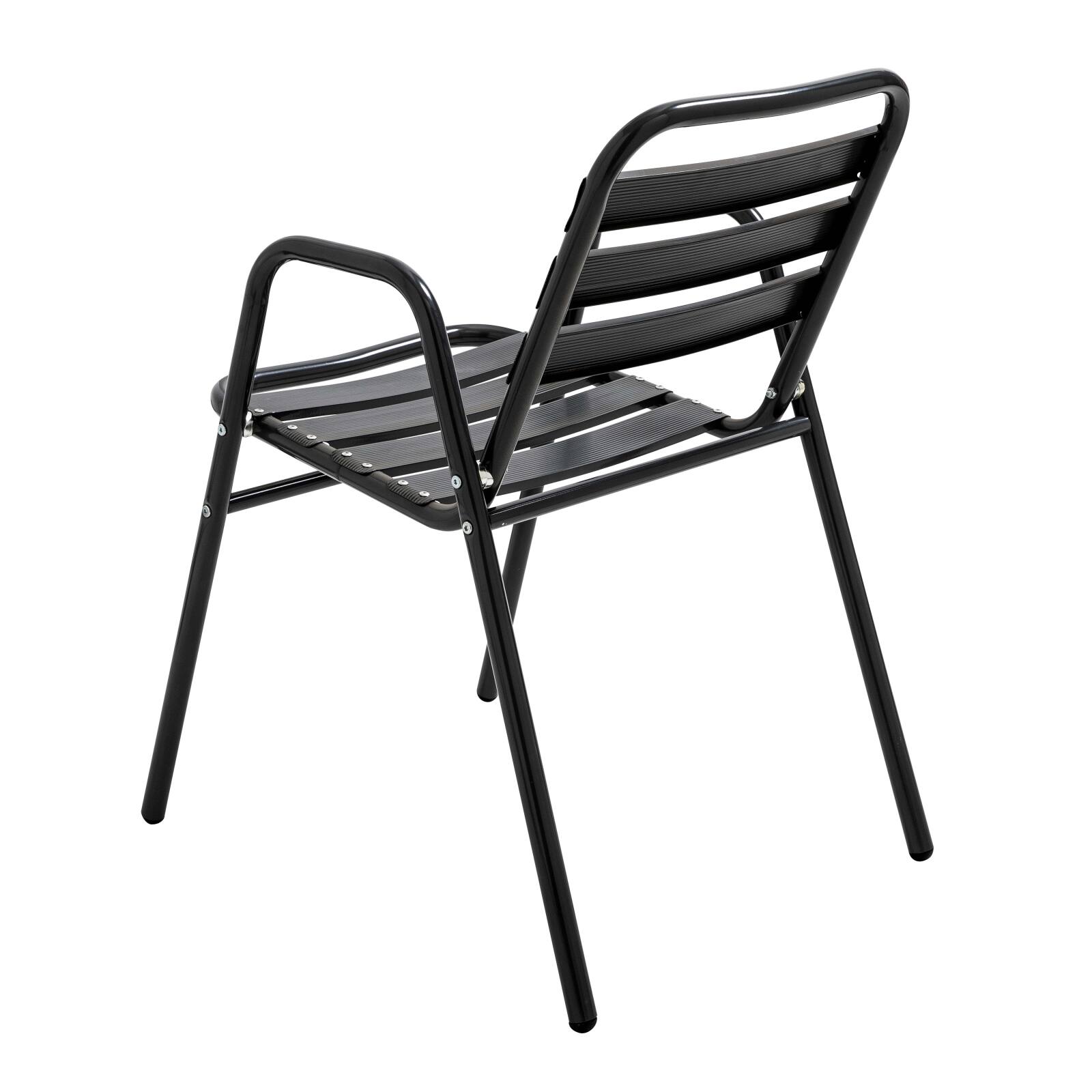 Chaises de jardin en aluminium avec accoudoirs - Lot de 4